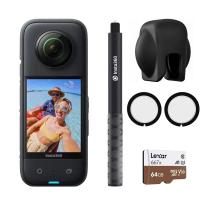 Insta360 X3 360 Kamera + 114cm Selfie Stick + 64GB MicroSD + Lens Guard + Lens Cap