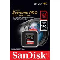 SanDisk 128GB Extreme PRO UHS-I SDXC 170MB/s V30 Hafıza Kartı